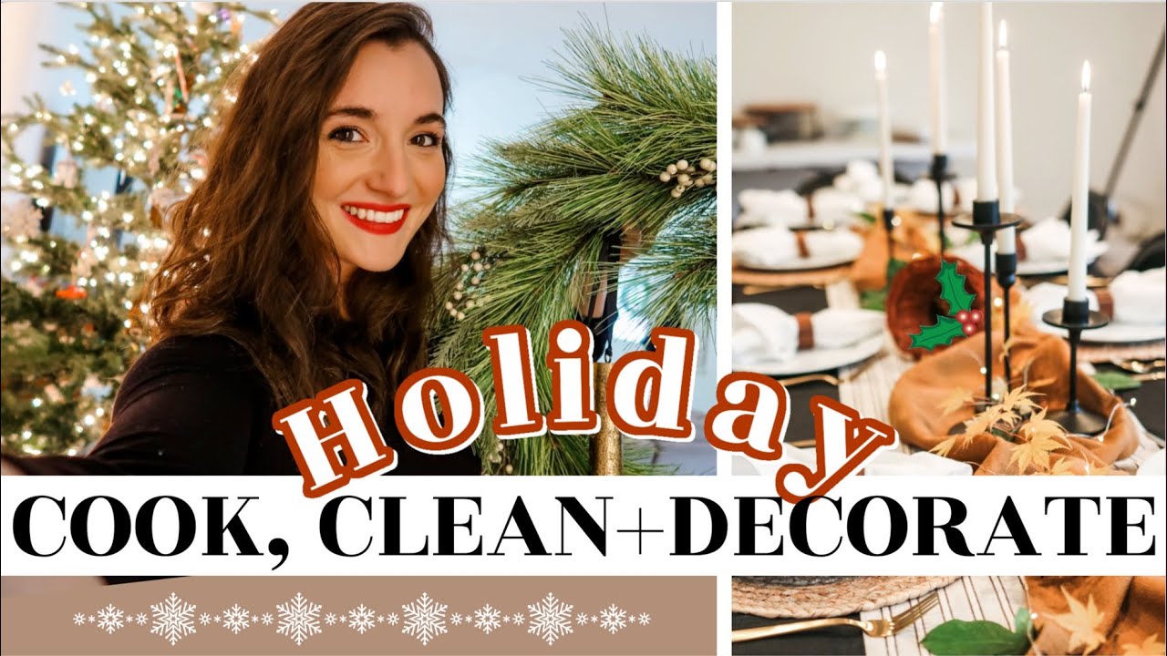 DECORATING OUR NEW HOUSE FOR CHRISTMAS! Holiday Recipes + Hosting tips | Budget Dinnerware Haul