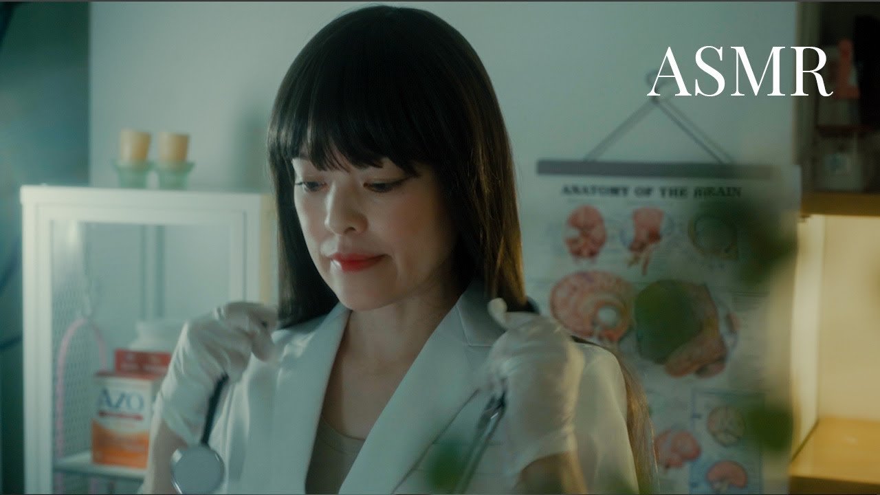 ASMR 健康診断と不眠のための頭皮マッサージ/ 医者ロールプレイ💤 雨の音☔️