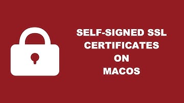 Create A Self Signed Certificate For Node.js On MacOS