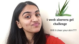 1 WEEK ALOE VERA CHALLENGE! REAL RESULTS! Will it clear acne and fade scars?? | Skin care challenge