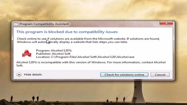 This program is blocked due to compatibility issues