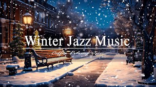Winter Cafe Jazz Music | Outdoor Ambience with Cozy Relaxing Jazz & Background Music for Work, Study