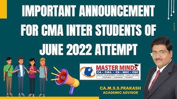 P887_Important announcement for CMA Inter students of June 2022 attempt