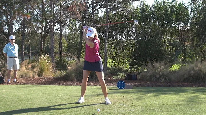 PAULA CREAMER - STRAIGHT FACE ON DRIVER GOLF SWING...