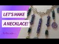 Jewelry Design Challenge - Making a Beaded Necklace with Flowers and Crystal Tubes