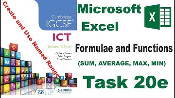 Task 20e IGCSE ICT Hodder Education | Microsoft Excel | Using SUM, AVERAGE, MAX and MIN functions