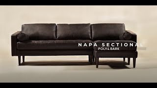 Napa Right-Facing Sectional Sofa in Madagascar Cocoa from Poly & Bark | leather sectional, modern
