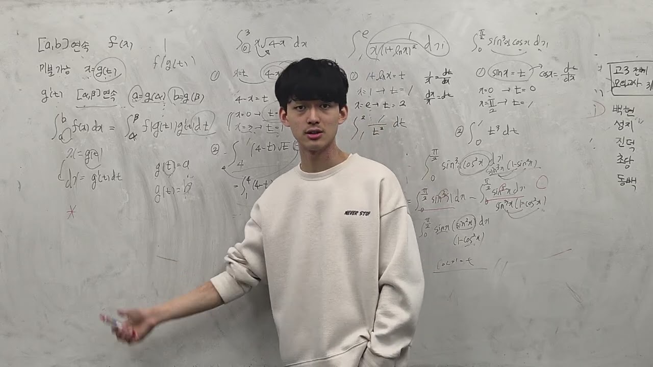 치환적분 쉽게 하는 방법 part 1+ wallis 정리(15 미적분)