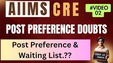AIIMS CRE Post Preference | Telegram Live Discussion | Video 02 - Waiting List Explained #aiimscre