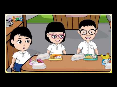 การทักทาย การใช้ภาษาและการรับประทานอาหาร - สื่อการเรียนการสอน สังคม ป.3