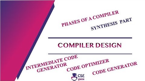 Phases of a Compiler | Part 2 | Synthesis Part | Lec 3 | Compiler Design