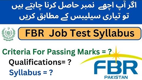 FBR PAPER PATTERN AND SYLLYBUS 2024 #fbrsyllabus