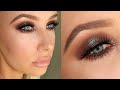 FULL GLAM: Blue/Brown Sparkly Smokey Eye + Flawless Skin! | Lauren Curtis