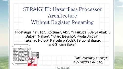 MICRO-51 Lightning Talk "STRAIGHT: Hazardless Processor Architecture Without Register Renaming"
