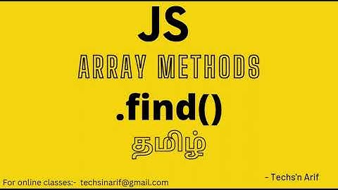 JavaScript Tutorial | Arrays | find() | Tamil