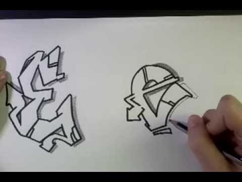 How To Draw Graffiti Letter E On Paper Youtube