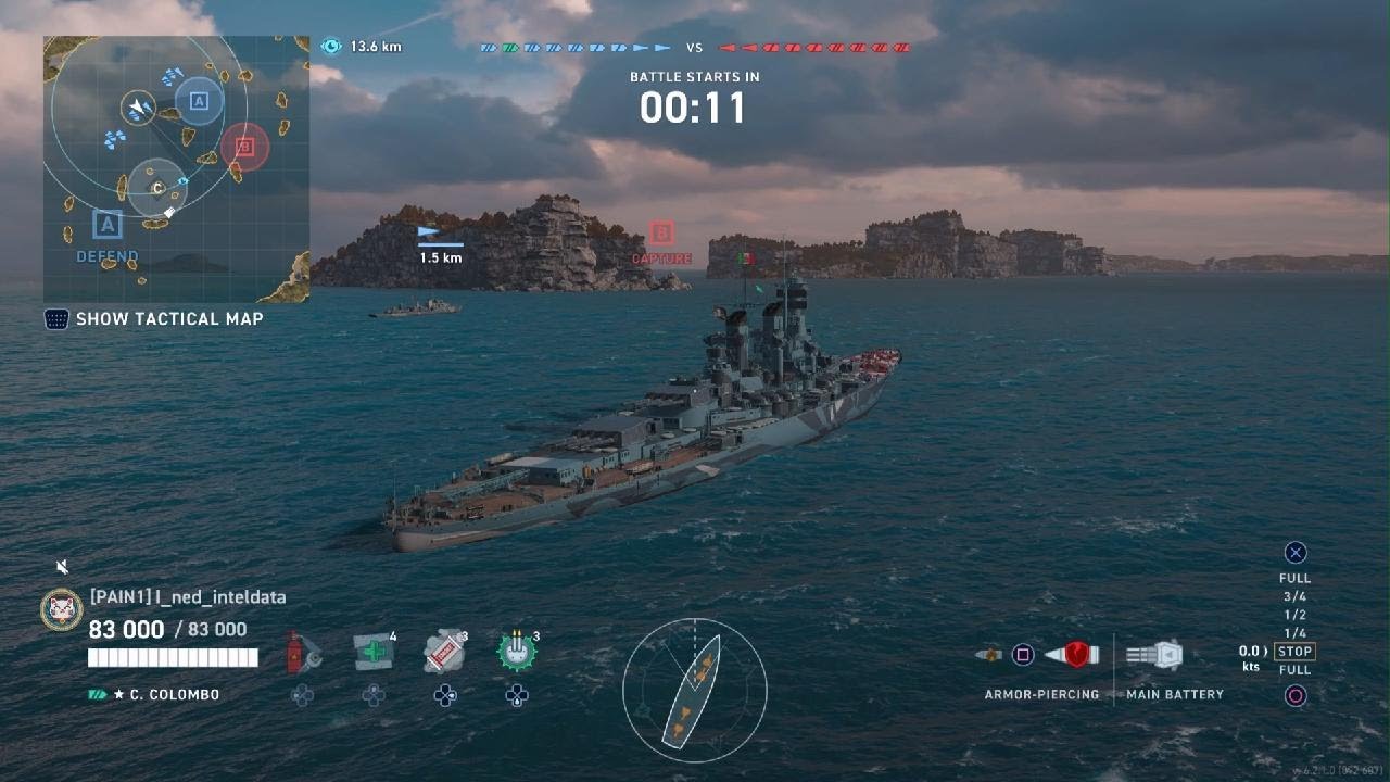 World of Warships: Legends C.Colombo game play - YouTube