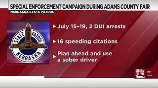 Nebraska State Patrol reports two DUI arrests during Adams County Fair enforcement effort