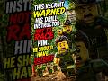 The Recruit Warned his DI But He Didn’t Listen