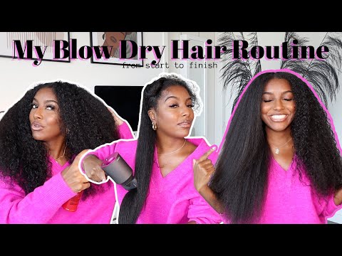 My Blow Dry Natural Hair Routine! | Start to Finish!