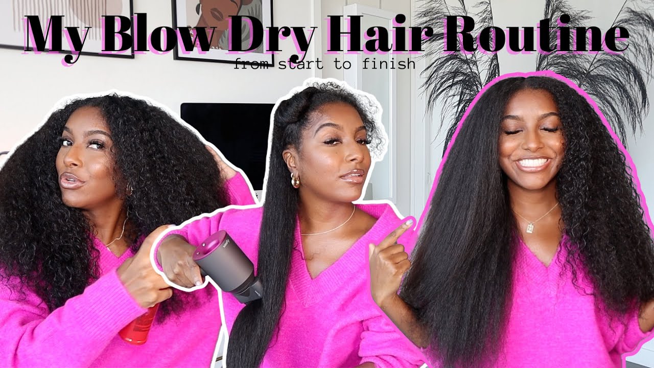 My Blow Dry Natural Hair Routine! | Start to Finish! - YouTube