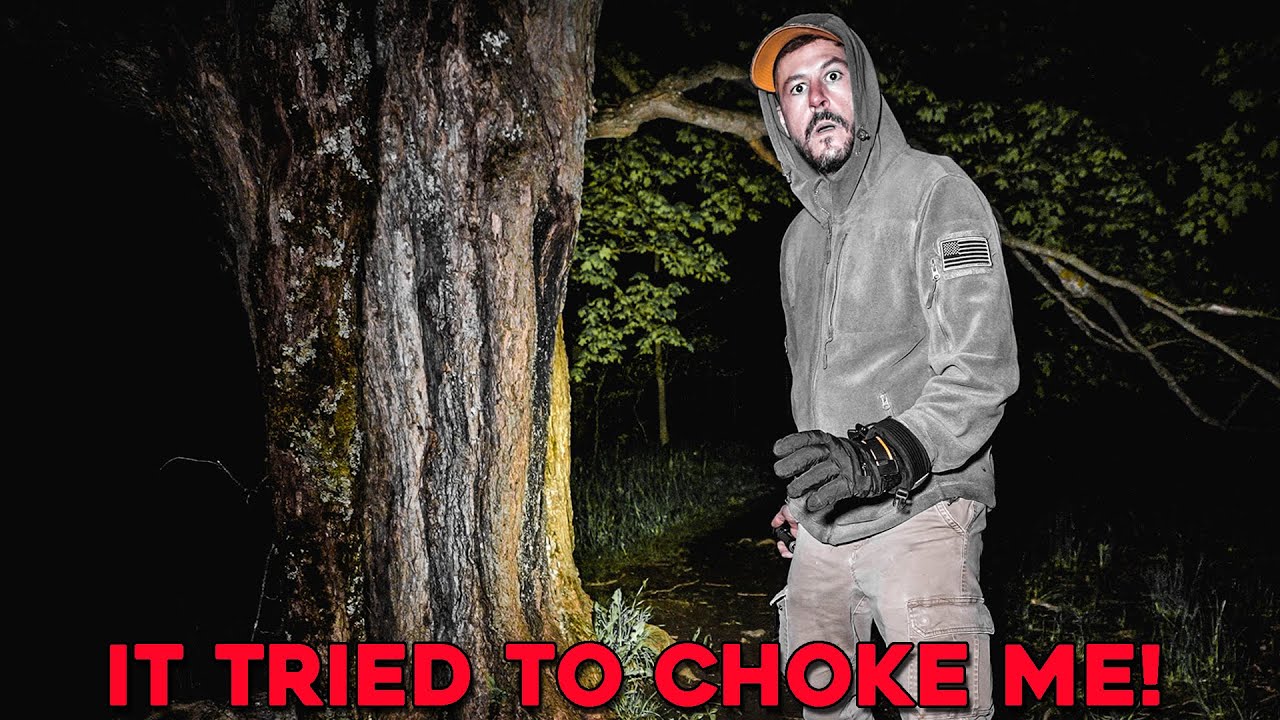(IT TRIED TO CHOKE ME!) IT WAS A BAD IDEA CAMPING ALONE in the HAUNTED SKINWALKER FOREST