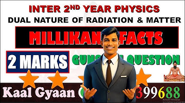 Dual Nature of Radiation and Matter – Millikans Effect – Class12 Physics 2Marks Important Questions