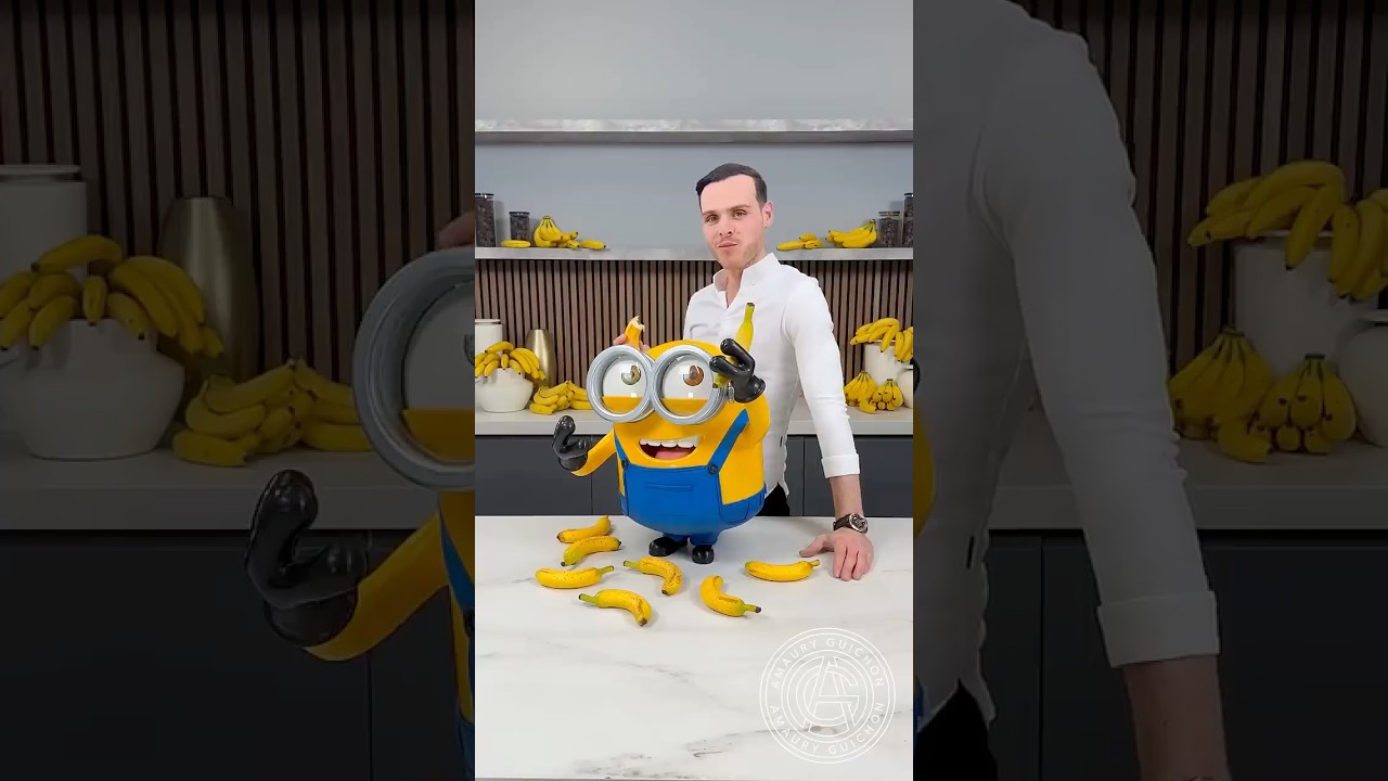 Chocolate Minion and Banana! 🍌 Isn’t Bob cutest? #amauryguichon #chocolate #minions