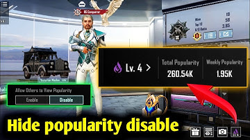 Hide popularity, How to disable clout Hide Bgmi popularity setting Only hide clout prestige