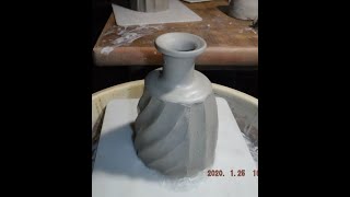 今日の作業・しのぎ花器の成形①・陶芸のヒント・