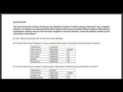 Data Base Task 02 |Create a Database | 1st Year