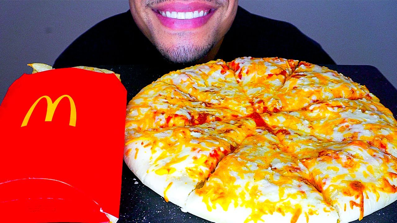 ASMR DiGIORNO PIZZA MUKBANG | Ем картофель фри из Макдональдса | Говорящий Джерри *Большие кусочки*