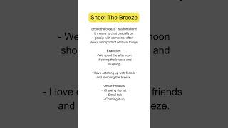 Get Ready To Learn A New Idiom "Shoot The Breeze"| #idiomsandphrases #english #grammarforbeginners