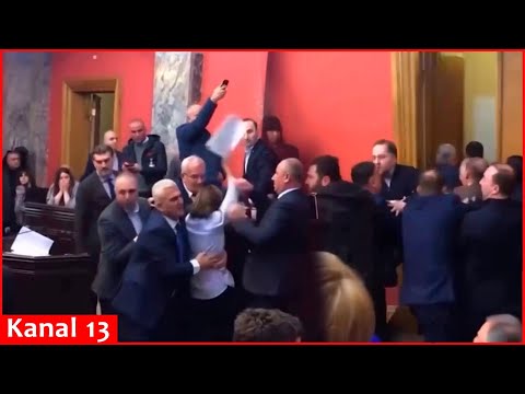 A fight between deputies in the Georgian parliament