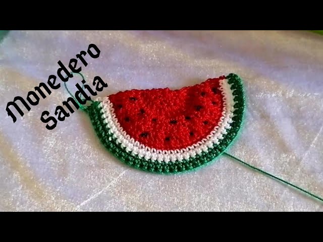Sandia Tejido a Crochet / Monedero de frutas - YouTube