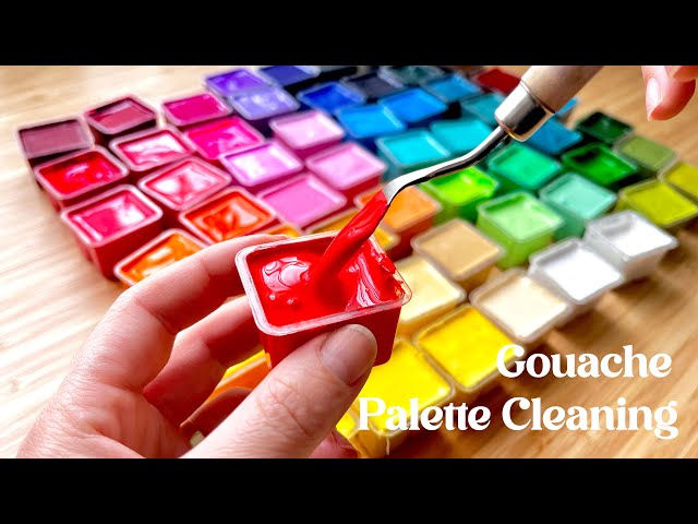 Miya Jelly Gouache Palette Cleaning