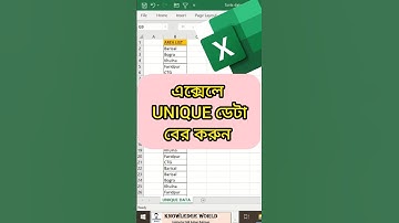 এক্সেলে ইউনিক ডেটা বের করুন l how to find unique data in Excel