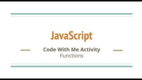 JavaScript Code Challenge #9 Functions