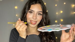 Asmr| Spit Painting You With Edible paint🎨🖌️👩🏻‍🎨(mouth sounds, face brushing)