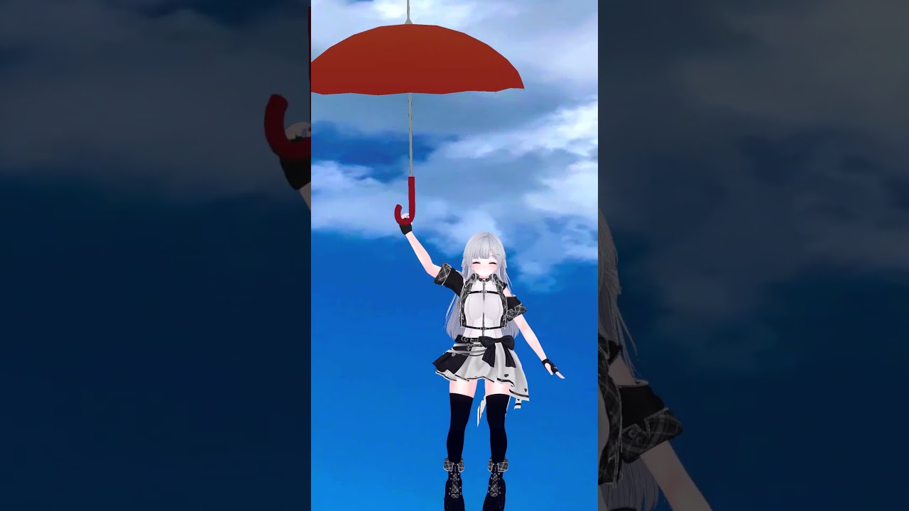 傘でゆらゆら