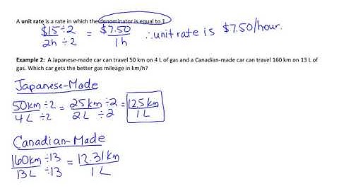 8.1 - Comparing and Interpreting Rates