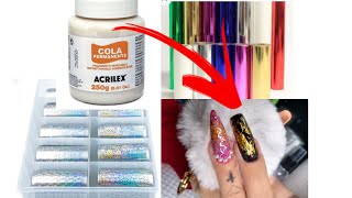 foil,como aplicar com cola permanente da acrilex ❤️🖌️