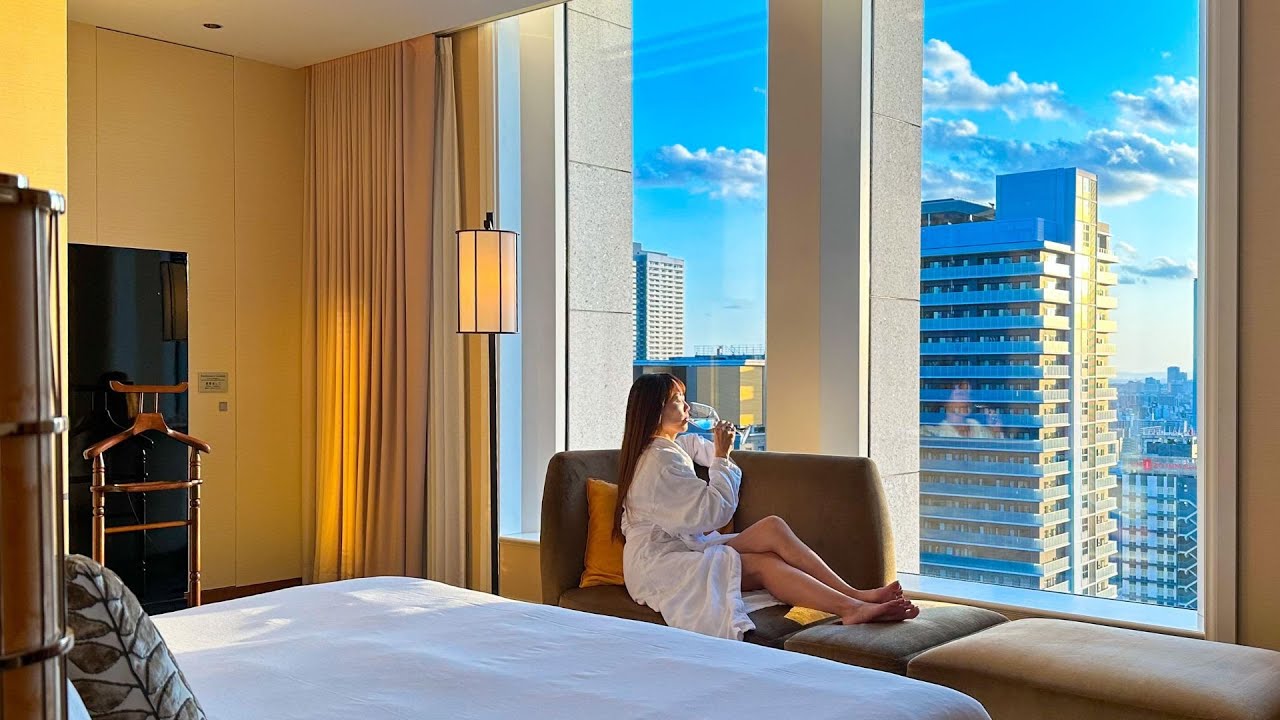 Гранд Делюкс, вид на линию горизонта в отеле The St. Regis Osaka😴🛌Luxury City Hotel, Осака, Япония