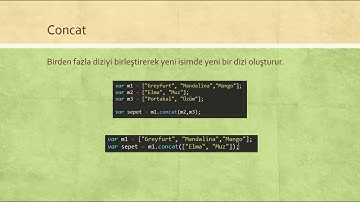 Javascript dizi metotları, dizilerde kullanılan metotlar