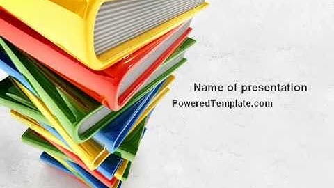 Pile of Books PowerPoint Template by PoweredTemplate.com