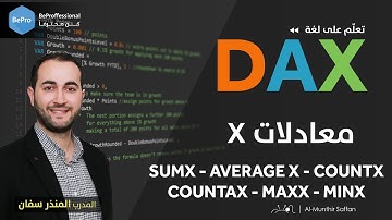 تعليم DAX الداكس :: الدرس 07 السابع : المعادلات المنتهية إكس - SUMX - AVERAGEX - COUNTAX -  MINX