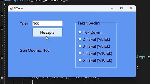 C# Windows Form If Else Örnekleri  4