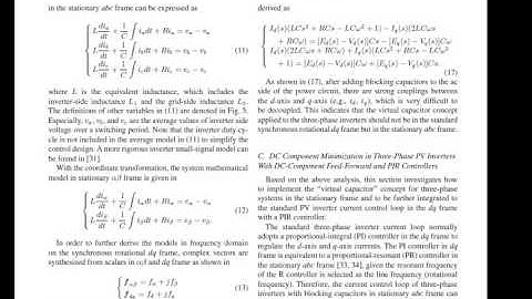 Minimzation of the DC component in transformerless Three phase Grid connected photovoltaic inverters
