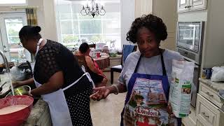 Preparing and cooking Tamales Belizean style.