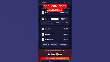 Ssc cgl mock analysis #ssccgl #sscmock